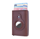 Rfid Card Holder Men's Wallets Money Bag Male Black Short Purse Small Leather Slim Mini For Airtag Air Tag Mart Lion coffee  