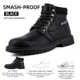 Breathable Men's Safety Shoes Steel Toe Non-Slip Work Boots Indestructible Puncture-Proof Work Sneakers Mart Lion NO.1 38 