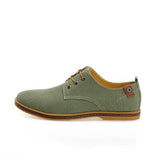 Men's Shoes Casual Canvas Pointed Toe Lace Up Flat Zapatos Hombre Mart Lion Army Green 5.5 