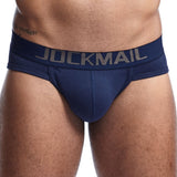 Gay Briefs Men's Underwear Panties Cueca Tanga Slip Homme Calzoncillo Kincker Bikini  Jockstrap Printed pattern Mart Lion JM360NAVY M(27-30 inches) 