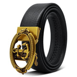 Gold Silver Alloy Anchor Fishing Automatic Buckle Belts Men's Waist Strap for Jeans Luxury Brand Design Belt Mart Lion   