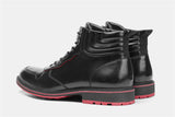 Red bottom Boots For Men Fashion Patent leather Men Ankle Boots Mart Lion   