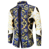 Baroque 3D Print Floral Shirts Men's Long Sleeve Luxury Designer Butterfly Ladybug Chemise Tops Vintage Mart Lion DC567 M 