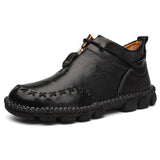 Autumn Men's Shoes Casual Loafers Leather flat Mart Lion Black 6.5 