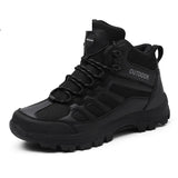 Military Ankle Boots Men's Outdoor Leather US Army Hunting Trekking Tactical Combat Work Black Mart Lion   