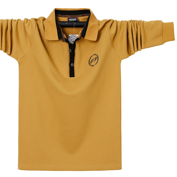Men's Polo Shirt Leisure Embroidery Cotton Polo Shirt Men's Long Sleeve Large Batch Polo Shirt Luxury Tops