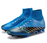 Blue Football Shoes Men's Professional High Sports Breathable Boots Training Mart Lion 2007 blue FG 36 China