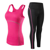 Sports Running Cropped Top +Leggings Set Women Fitness Suit Sets Gym Trainning Set Clothing workout fitness women yo Mart Lion   