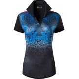 jeansian Style Women Casual Short Sleeve T-Shirt Print Polo Shirt Golf Polos Tennis Badminton Black Mart Lion SWT318-Black US S CN