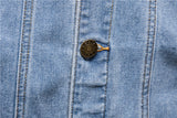 Cotton Lapel Denim Jacket Men's Casual Solid Color Streetwear Jeans Autumn Slim Fit