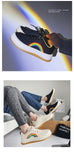 Rainbow Embroidery Canvas Sneakers Women Flats Platform Skateboard Shoes Men's Couple Black Canvas Sneakers Mart Lion   