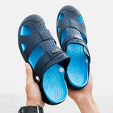 Men's Shoes Summer Water Beach Casual Sport Sandals Anti-Slip Seaside Shoes for Outdoor Swimming Mart Lion blue 7 