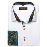 Casual White Shirt Men's Long Sleeve Button-down Collar Slim Fit Shirt Solid Cotton Men's Social Dress Shirt Mart Lion   