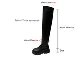 Women Over The Knee High Boots Motorcycle Chelsea Platform Boots 2022 Winter Gladiator Fashion PU Leather High Heels Boots Shoes  MartLion