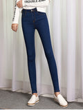 Jeans for Women High Waist Clothes Skinny Gray Black Blue Mom Jeans High Elastic Comfort Denim Pencil Pants Mart Lion blue 26 