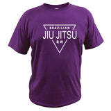 Brazilian Jiu Jitsu T shirt Martial Art Wu Shu Tee Profession Skill Creative Design Top Casual Cotton Mart Lion purple EU Size S 