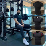 Gym Men's T-shirt Basketball Football Compression Shirt Men's Bodybuilding Tops Tee Tight Rashguard Short Sleeves Clothes Mart Lion   