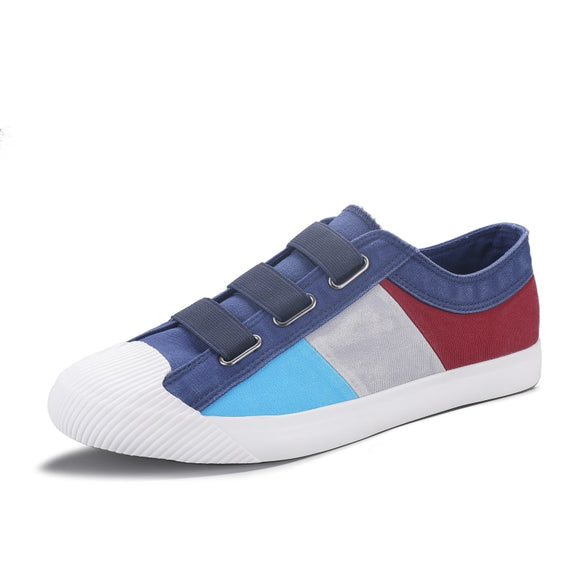 Colors Classic Unisex Sneaker Shoes Men's Hook amp Loop Breathable Canvas Sport zapatillas hombre Mart Lion Blue-Blue 38 