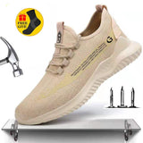 Work Safety Shoes Breathable Lightweight Work Boots Men's Steel Toe Boots Mart Lion   