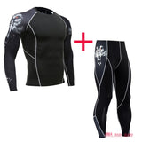 Men's Thermal underwear winter long johns 2 piece Sports suit Compression leggings Quick dry t-shirt long sleeve jogging set Mart Lion Auburn XL 