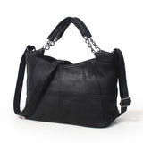 Summer Style Handbag Lady Chain Soft Genuine Leather Tote Bags for Women Messenger Mart Lion Black  