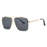 Vintage Big Square Sunglasses Women Goggles Men's Oversize Female Brand Black Eyewear NX Mart Lion black  