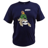 100% Cotton Sloth Tortoise Snail T Shirt Fun Race Competition Fast Joke Pun Gifts Tops Tee Mart Lion Navy Blue EU Size S 