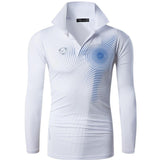 Jeansian Men's Outdoor Tshirt Beach Dry Fit Long Sleeve Golf Tennis Bowling Shirts Tops White Mart Lion LA306-WhiteBlue US M(Label L) China