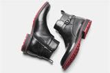 Men's Patent leather Boots Ankle With Zipper Mart Lion   