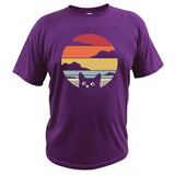 Cat Shirt Retro Style T-Shirt Vantage Cotton Digital Printing Soft Sweat Mart Lion purple EU Size S 