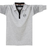 Men's Polo Shirt Leisure Embroidery Cotton Polo Shirt Men's Long Sleeve Large Batch Polo Shirt Luxury Tops Mart Lion Gray M 