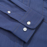 Men's Loose Casual Classic Pocket Cotton Autumn Men's Long Sleeve Cotton Elasticity Shirts