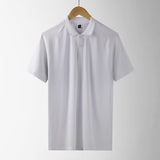 Newest Polo Shirt Soild Short Sleeve Summer Cool Shirt Slim Polo Shirt Men's Thin Shirt Streetwear Tops Clothes Mart Lion White M 