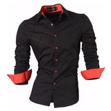 Sportrendy Men's Shirts Dress Casual Leopard Print Stylish Design Shirt Tops Yellow Mart Lion JZS044-Black M 