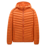 Winter Warm Men's Jacket Coat Casual Autumn Stand Collar Hat Overcoat Parka Men's Lightweight Soft Down Jacket with Hood