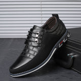 Men Leather Shoes Formal Wedding Party Casual Genuine Leather Loafers Boat Sneakers Mart Lion A-Black 38 