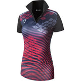 jeansian Women Casual Designer Short Sleeve T-Shirt Golf Tennis Badminton Black