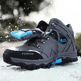 Men's Hiking Shoes Waterproof Climbing Athletic Autumn Winter Outdoor Trekking Mountain Boots Mart Lion Gray-Plus velvet 39 