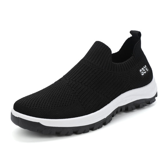 Men's Slip-on Running Shoes Summer Flying Women Walking Slip-on Casual Sports Health Sneaks Mart Lion Black 38 
