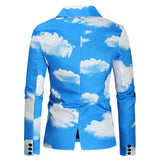 Men's Suit Jackets Sky Clouds 3D Printed Blasers Hombre Casual Wedding Dress Coat  Blazer Homme Mart Lion   