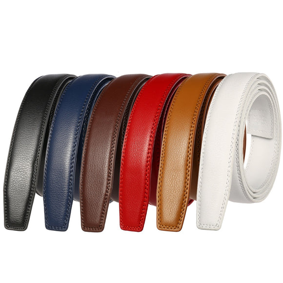  3.1cm Men's Leather Belt without Buckle  for Automatic Buckle Cow Genuine Leather Belt No Buckle Body Mart Lion - Mart Lion