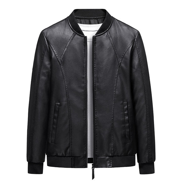 Men's PU Leather Jacket Motorcycle Jackets Black Outwear Autumn Casual Motorcycle PU Jacket Biker Leather Coats