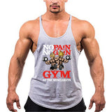 Bodybuilding Stringer Tank Tops Men's Anime funny summer Clothing No Pain No Gain vest Fitness clothing Cotton gym singlets Mart Lion   