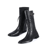  Autumn Show Luxury Men Boots Top layer leather Over the knee Leisure time Singer Youth shoes Martins Mart Lion - Mart Lion