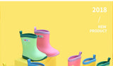 Rain Boots Kids for Girls Waterproof Water Shoes Baby Boys Non-slip Rubber Warm Children Rainboots four Seasons Removable Mart Lion   
