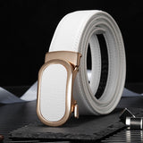 Classic Leather Belt Men's And Women Leather Automatic Buckle Belt Casual Trend Multi-Color Luxury Mart Lion White China 80CM Europe65