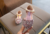 Summer Girls Shoes Bead Mary Janes Flats Fling Princess Baby Dance Kids Sandals Children Wedding Gold Mart Lion   