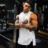  Men's Extend Cut Off Sleeveless Shirt Gym Stringer Tank Top Cotton Hip Hop Muscle Tees Bodybuilding Vest Fitness Clothing Mart Lion - Mart Lion