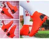 Futstal FG/TF Orange Soccer Boots For Men's High Top Soccer Cleats Football Trainers Football Shoes zapatillas de futbol Mart Lion - Mart Lion