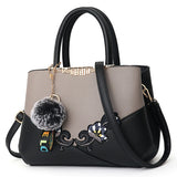 Embroidered Messenger Bags Women Leather Handbags Bags Sac a Main Ladies Hand Bag Female Mart Lion grey 3  